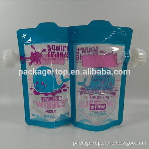 Food grade baby pouch/ liquid packaging bag/plastic food packaging bag